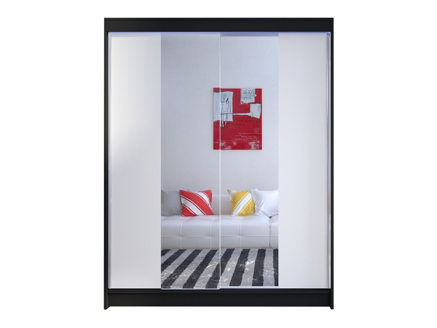 Kledingkast Closico Vastor II (Zwart + Wit)