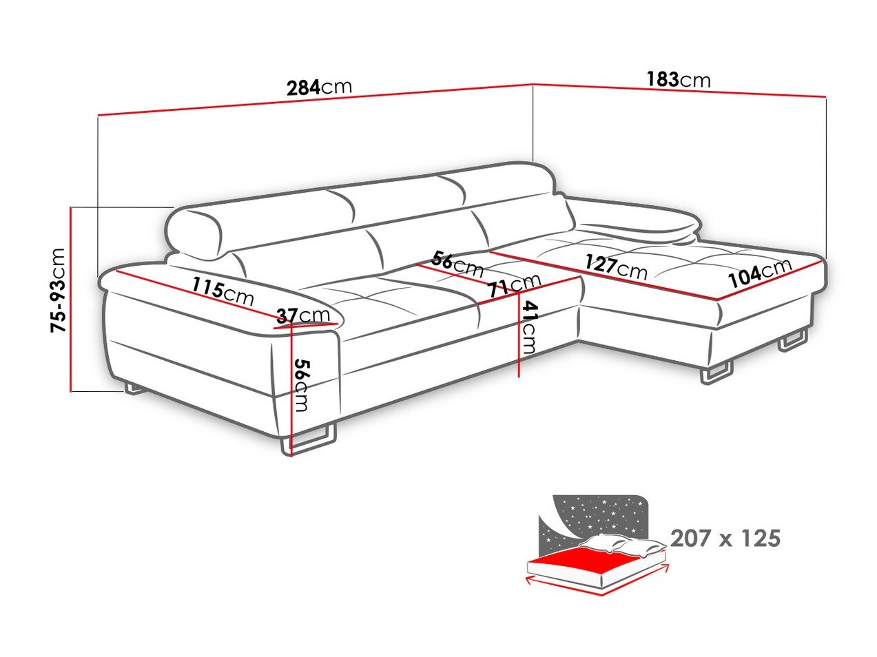 Hoekbank Lincoln 140