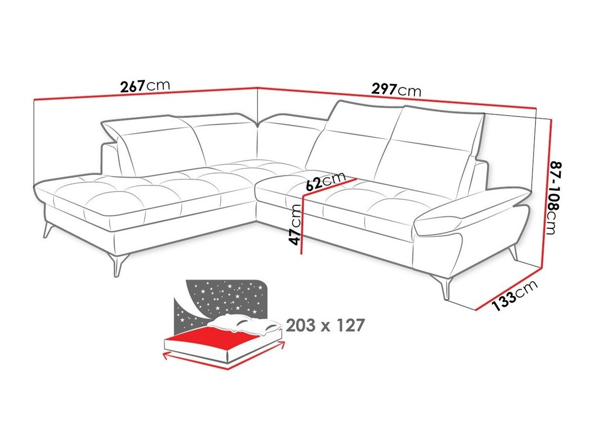 Hoekbank Lincoln 152 (Monolith 84)