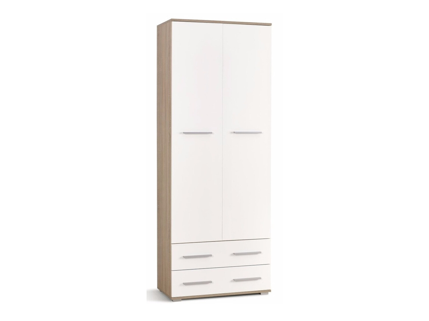 Boekenkast Cirveso 107 (Sonoma eik + Glanzend wit)