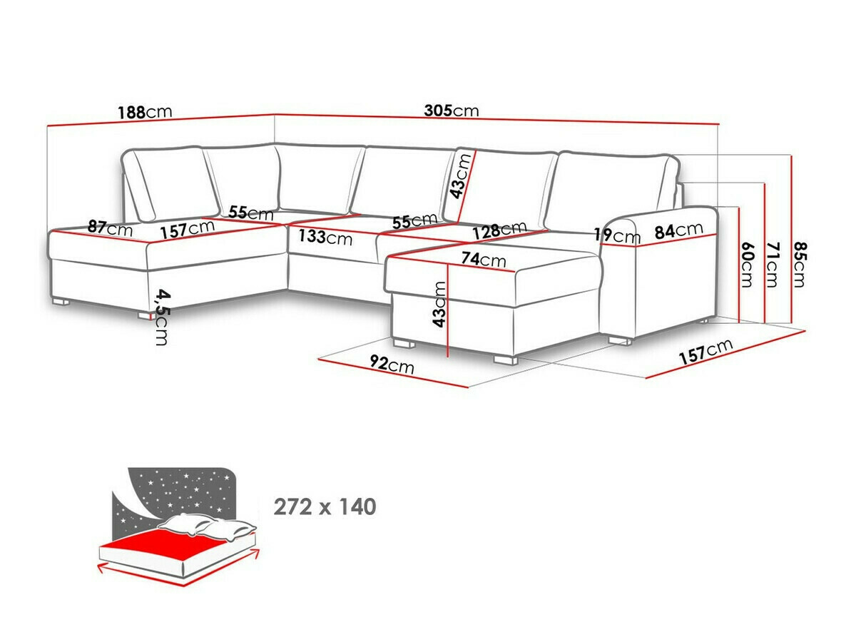 Hoekbank Comfivo 189 (Magic Velvet 2216)