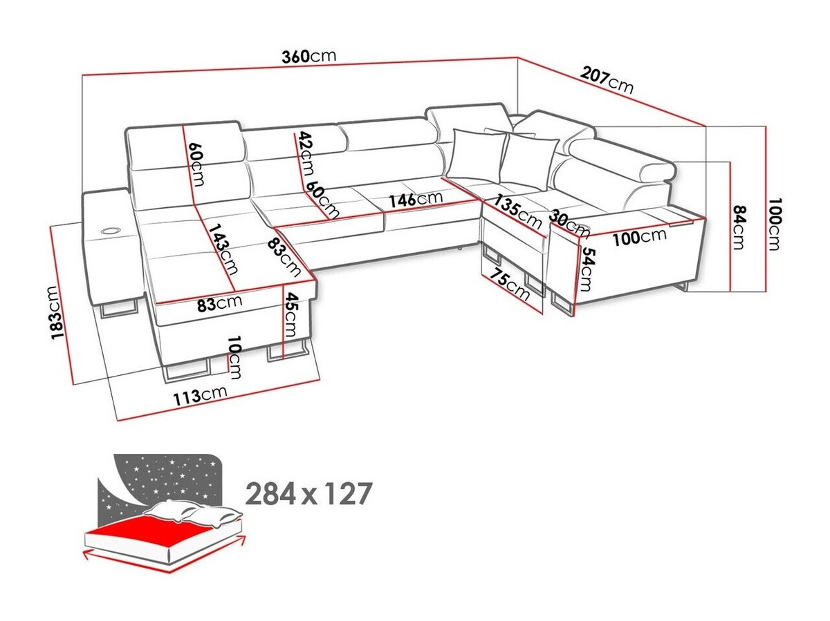 Hoekbank Pearland 112 (Sawana 21 + Sawana 14)