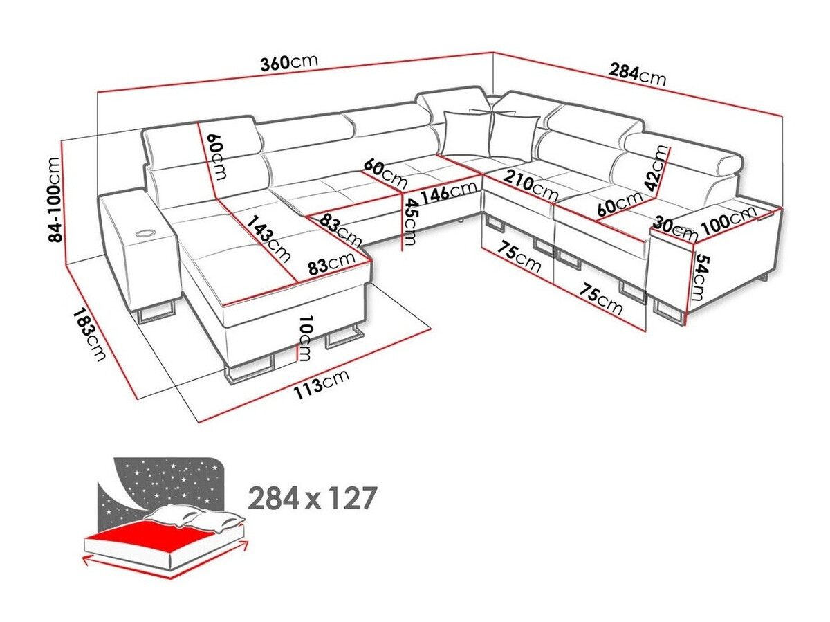 Hoekbank Pearland 116 (Rechts)