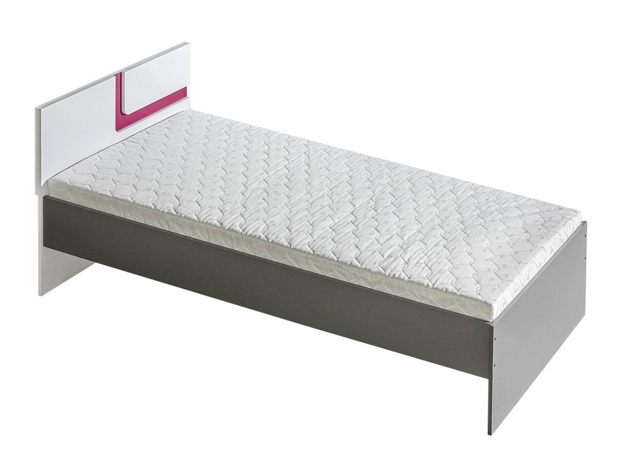 Bed Levtala 112 (Antraciet + Wit + Roze)