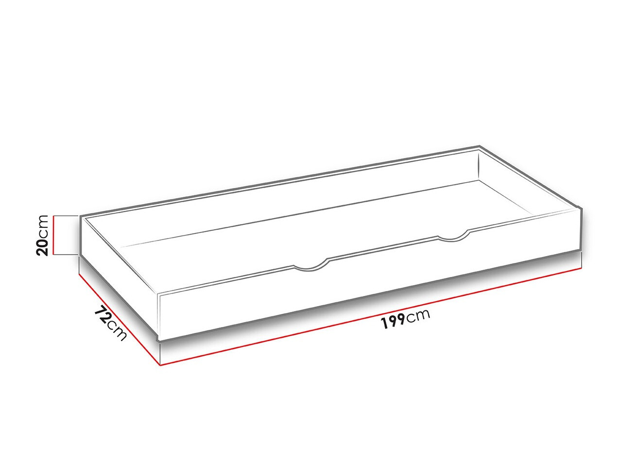 Bed Levtala 112 (Licht eiken + Wit)