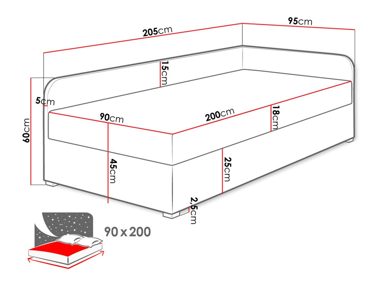 Bed Memphis 128 (Lux 23 + Lux 06)