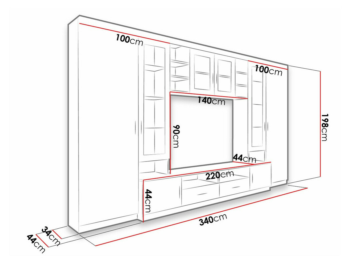 Woonkamerset Bacces (Sonoma eik)