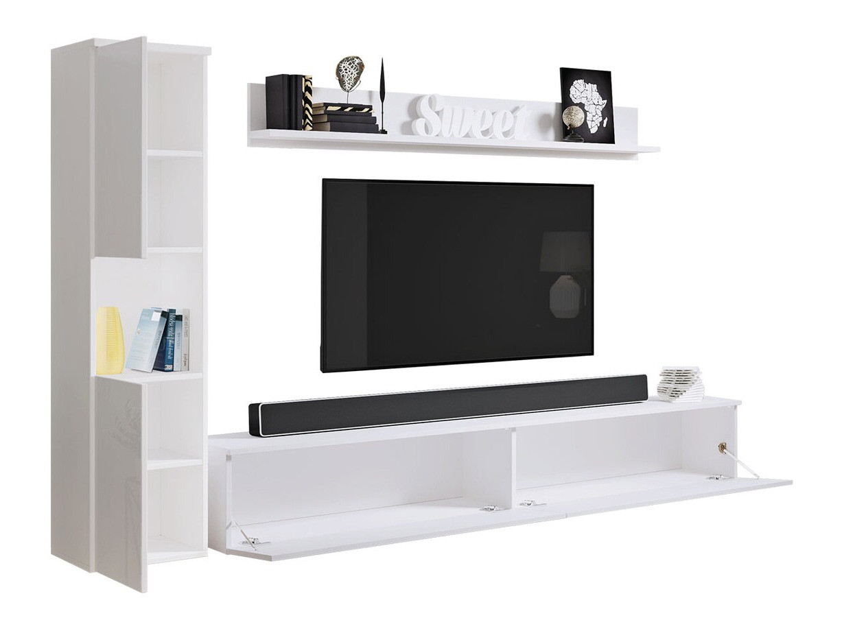 Woonkamerset Sarasota 130 (Wit + Glanzend wit)