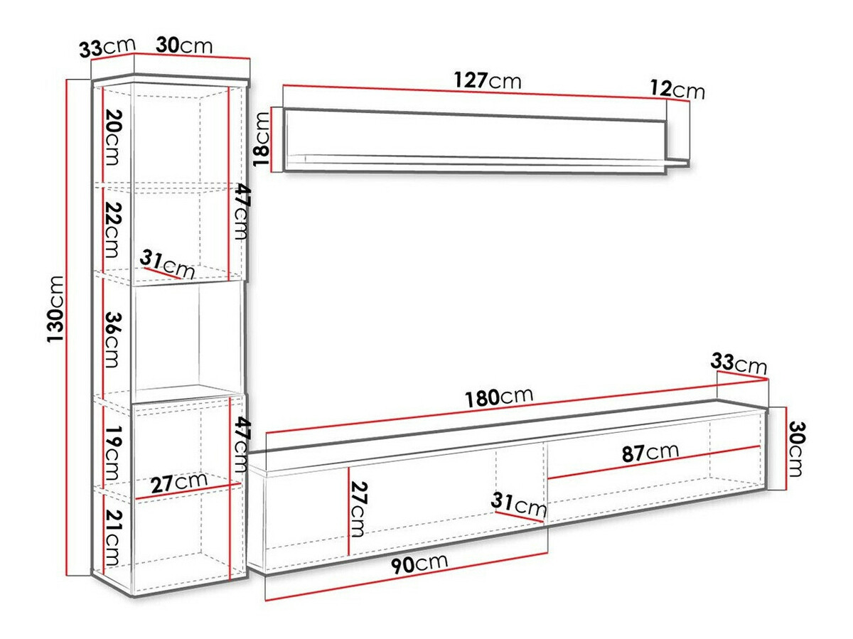 Woonkamerset Sarasota 130 (Wotan eik)