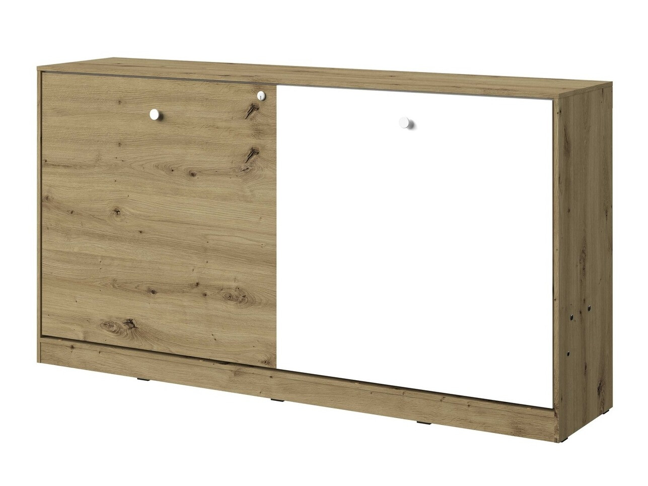 Muurbed Mirelbu 114 (Artisan eiken + Wit)