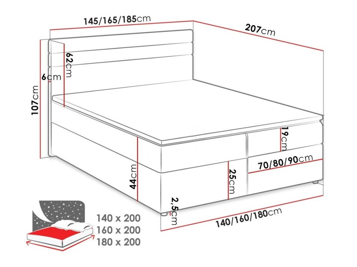 Boxspring Memphis 101 (Lawa 06 + Soft 011)