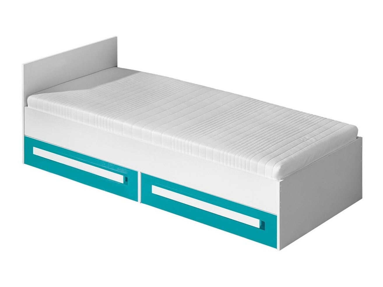 Bed Merevari 102 (Wit + Glans Turquoise)