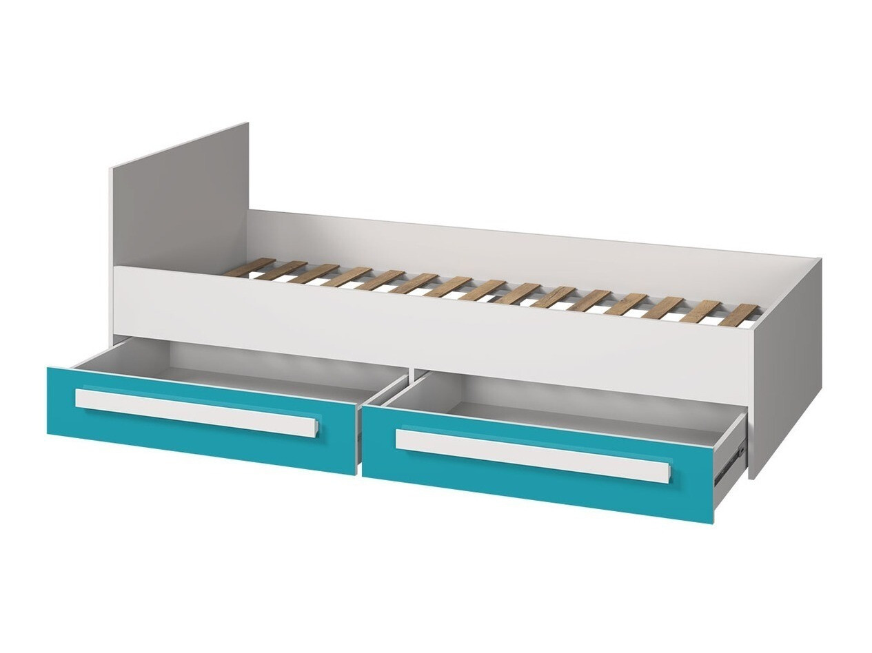 Bed Merevari 102 (Wit + Glanzend wit + Grijs)
