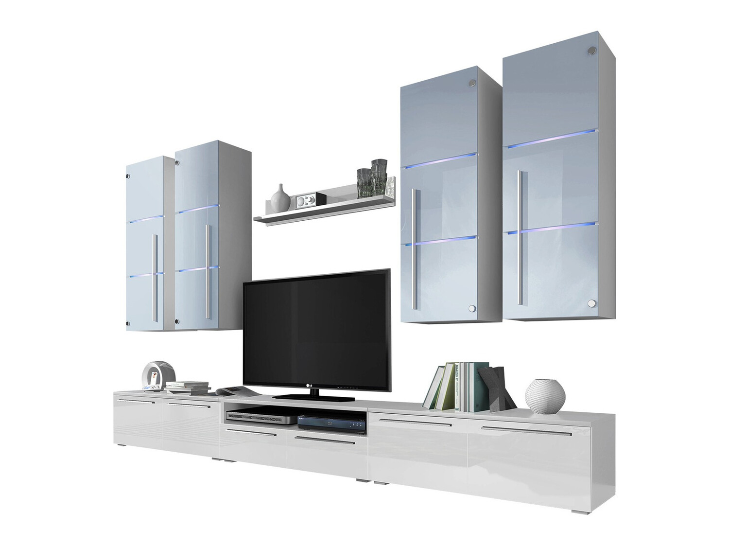 Woonkamerset Flos (Wit + Glanzend wit)