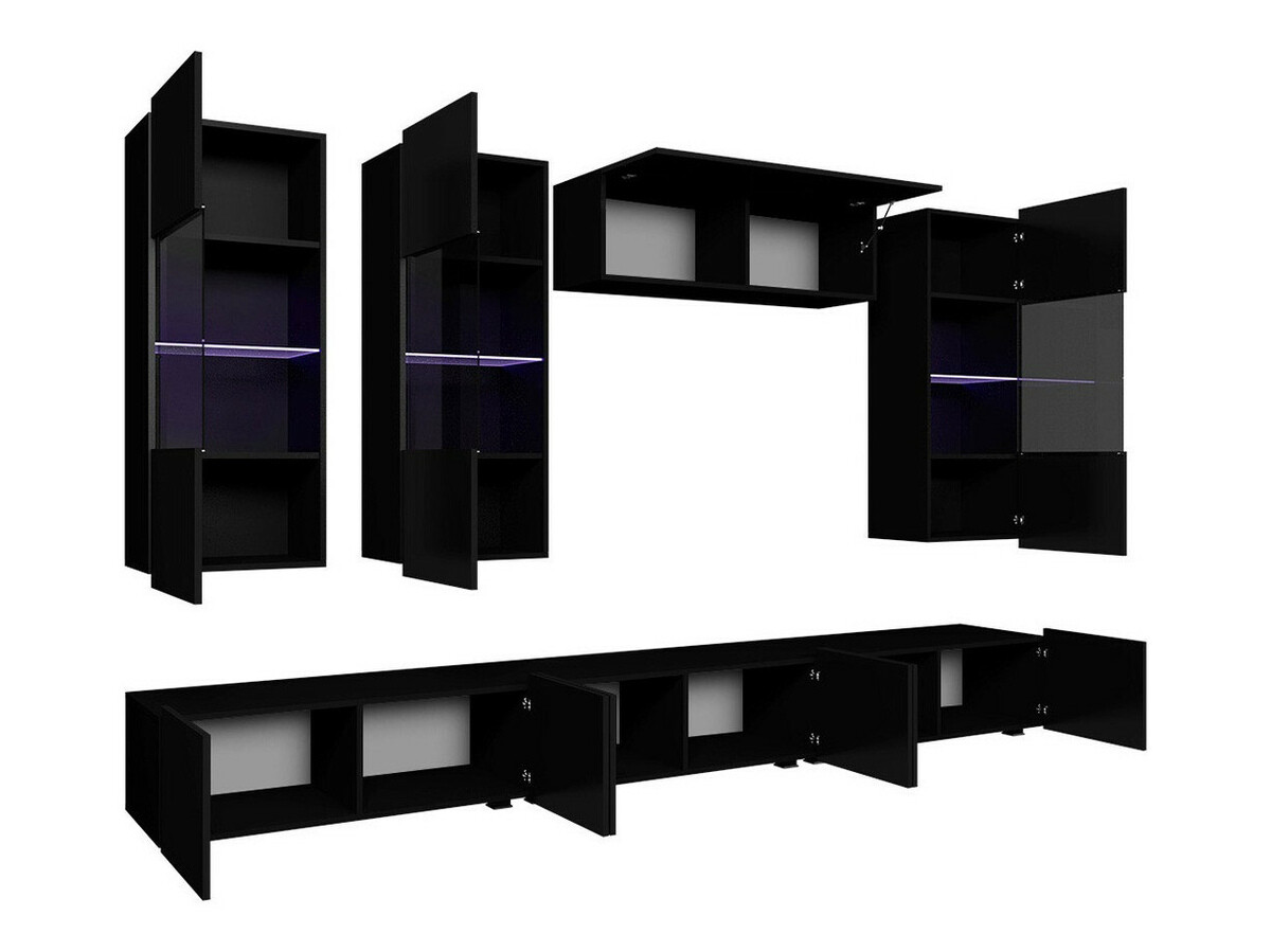 Woonkamerset Tivdalu 121 (Wit + Glanzend wit)