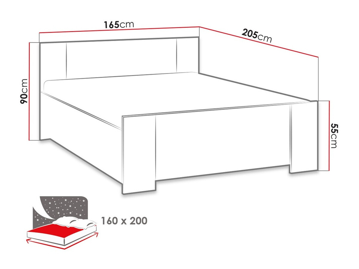 Bed Catromi 101 (Klooster eik + Soft Pik 011)