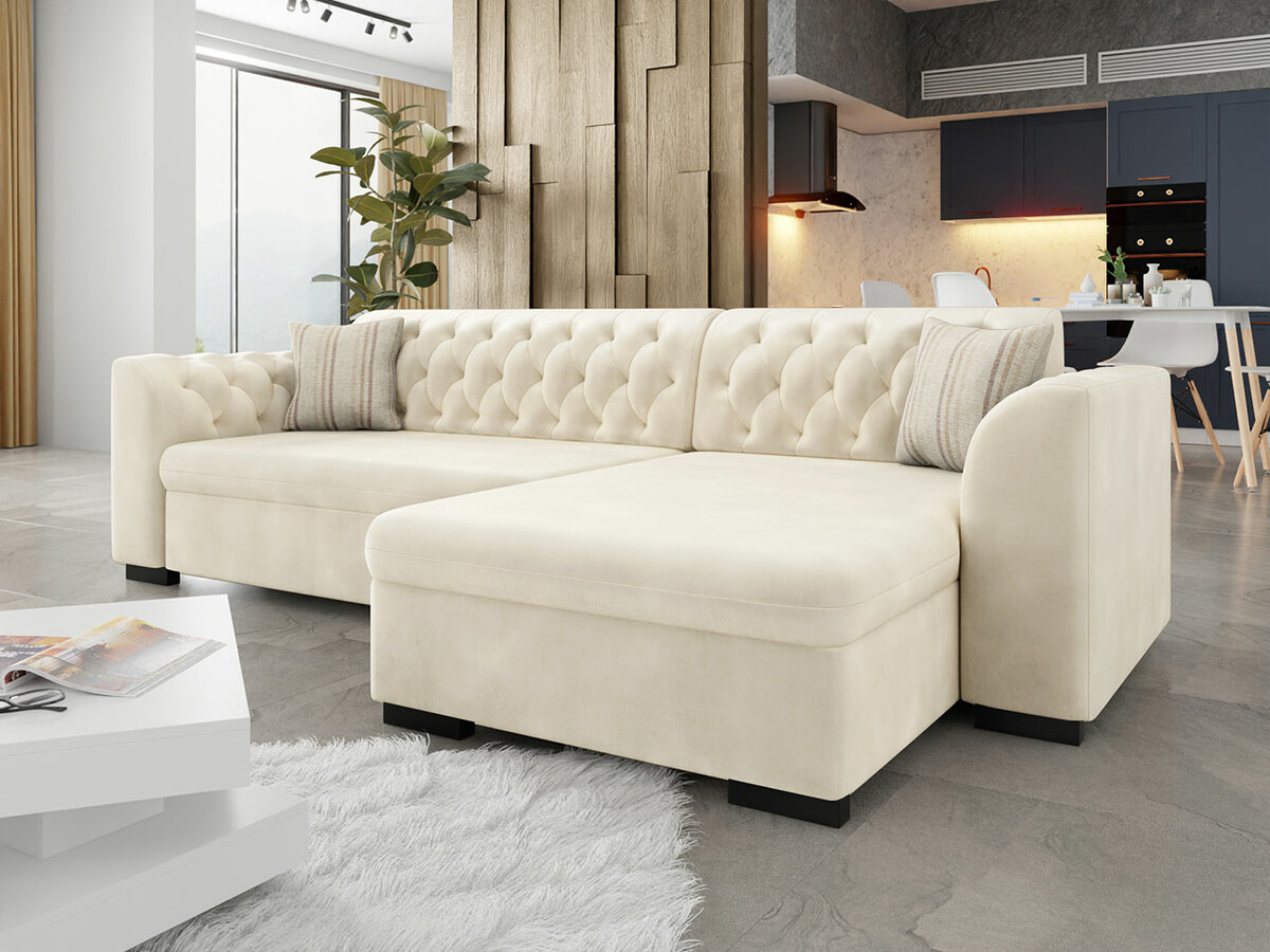 Chesterfield hoekbank Comfivo 252 (Magic Velvet 2250 + Senegal 825)