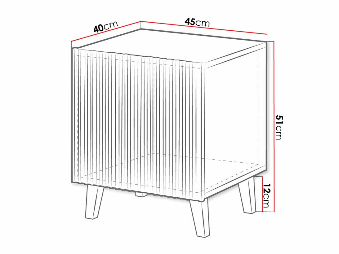 Nachtkastje Dicto (Zwart + Gouden) (2st.)
