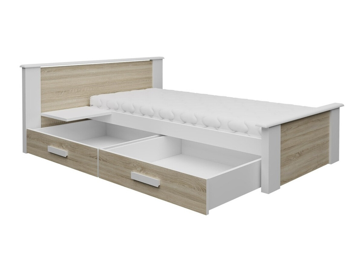 Bed Henderson 117 (Wit + Truffel)