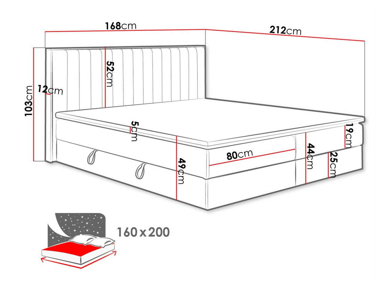Boxspring ComfiDream Odelra (Gouden eik + Soro 24)