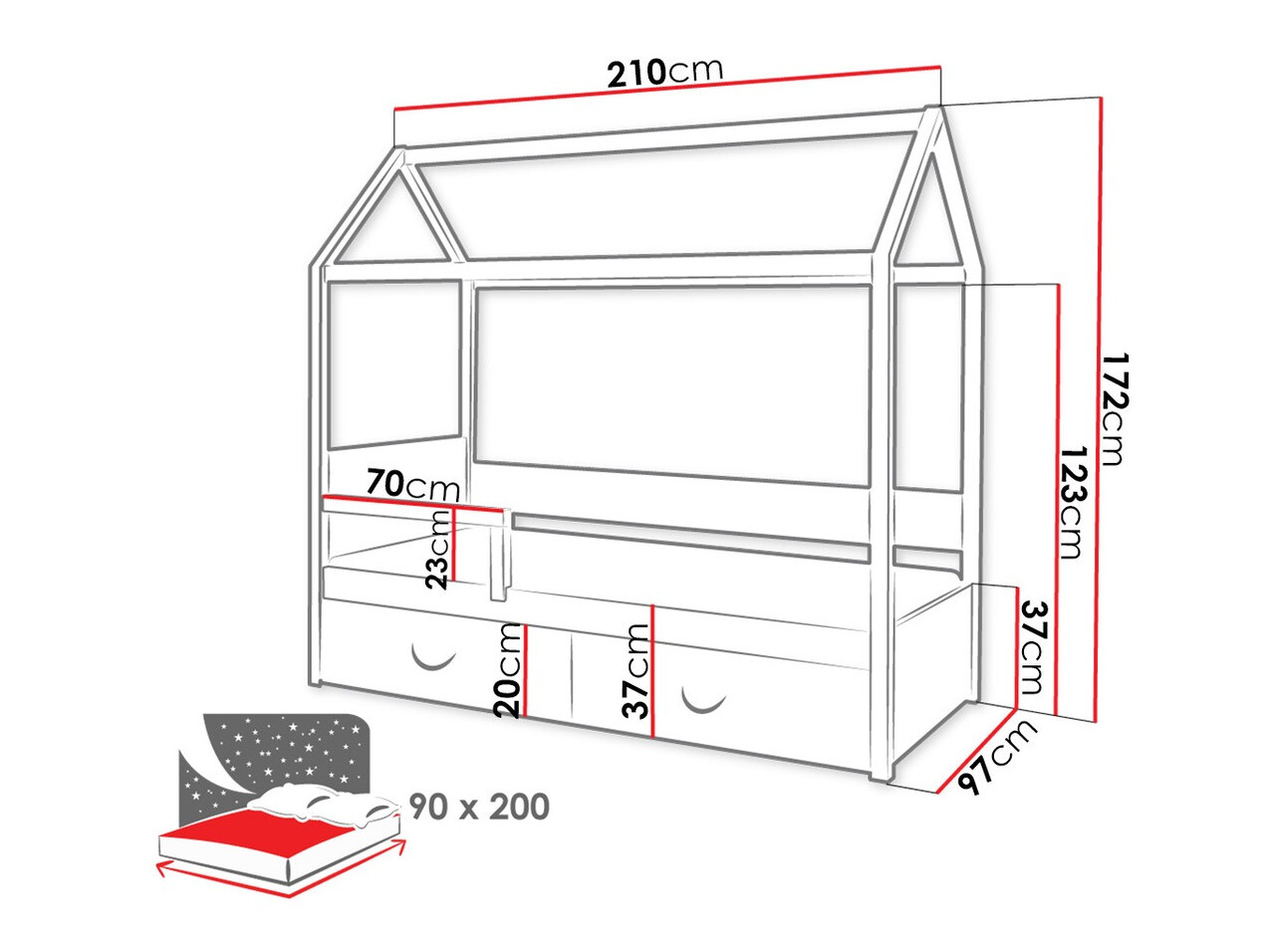 Bed Henderson 132 (Wit)