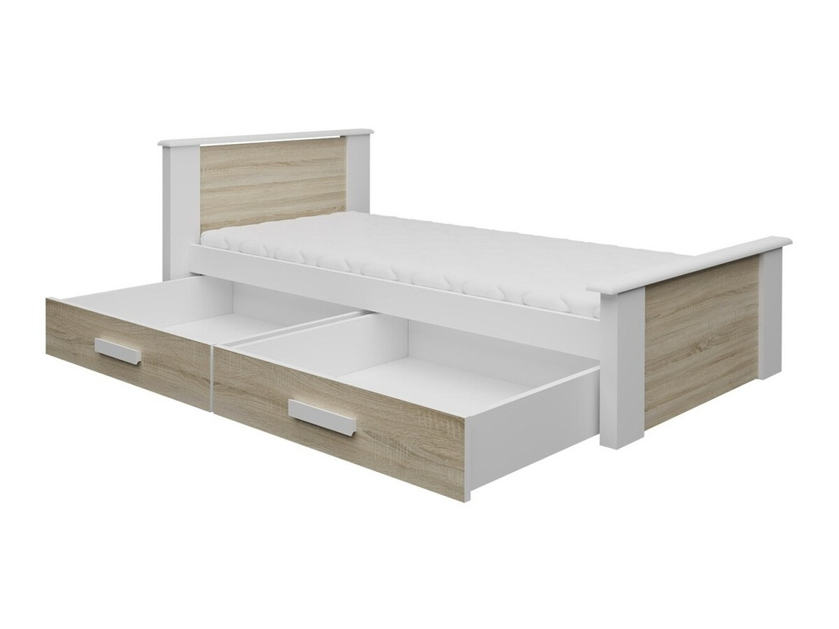 Bed Henderson 115 (Wit + Grijs)