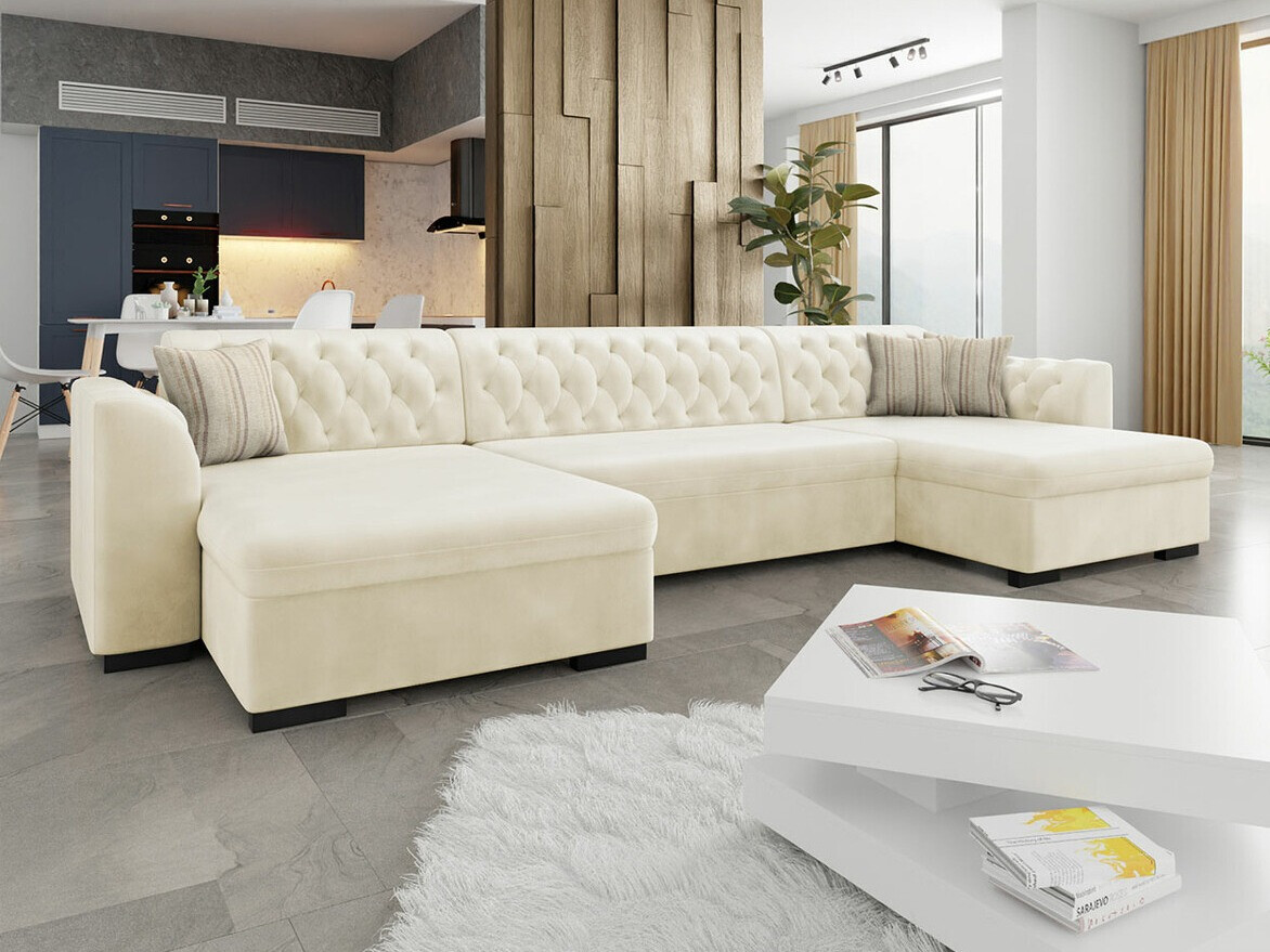 Chesterfield hoekbank Comfivo 255 (Magic Velvet 2250 + Senegal 825)