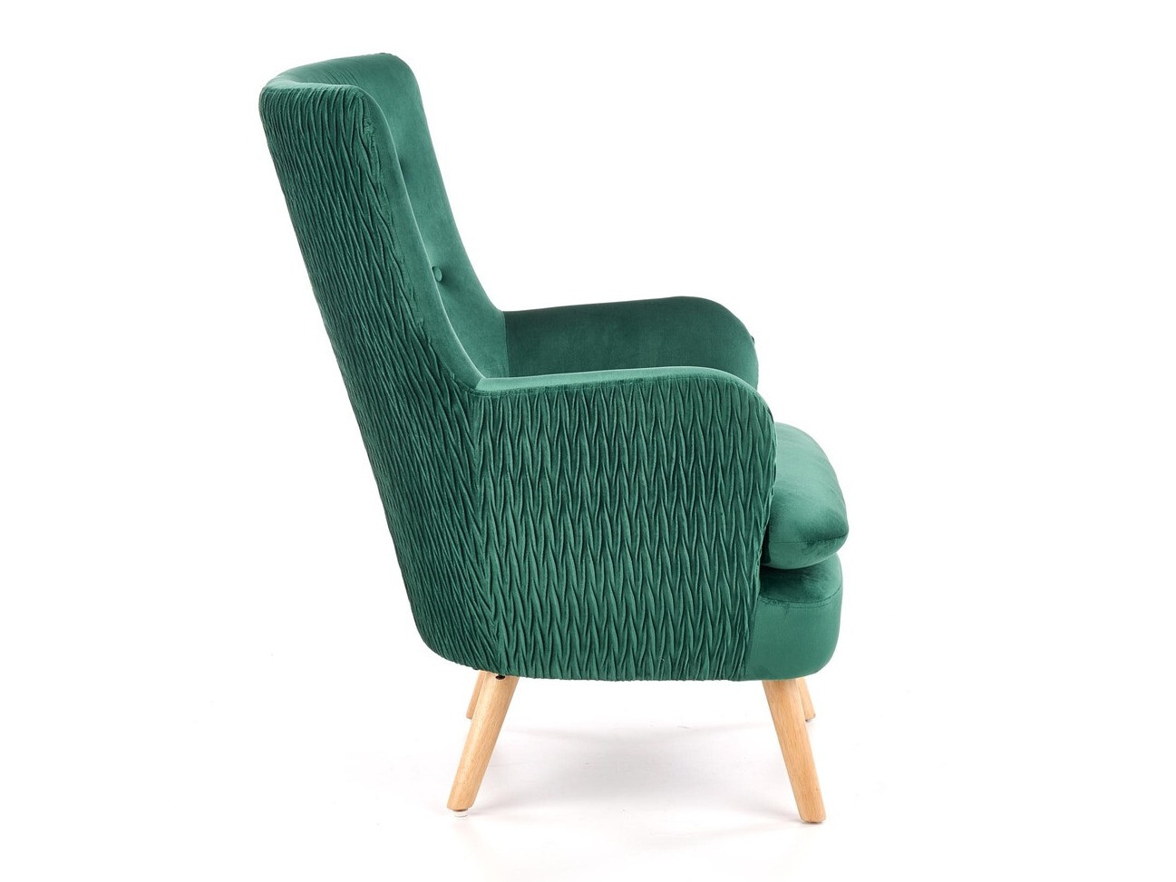 Fauteuil Houston 838 (Donkergroen + Licht hout)