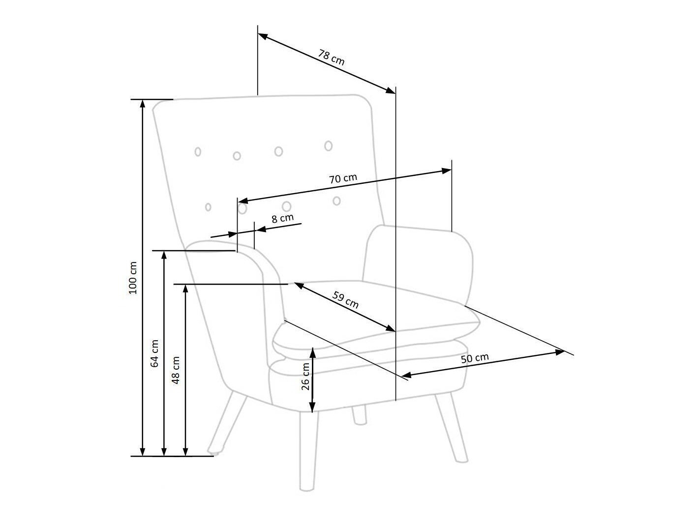 Fauteuil Houston 838 (Donkergroen + Licht hout)