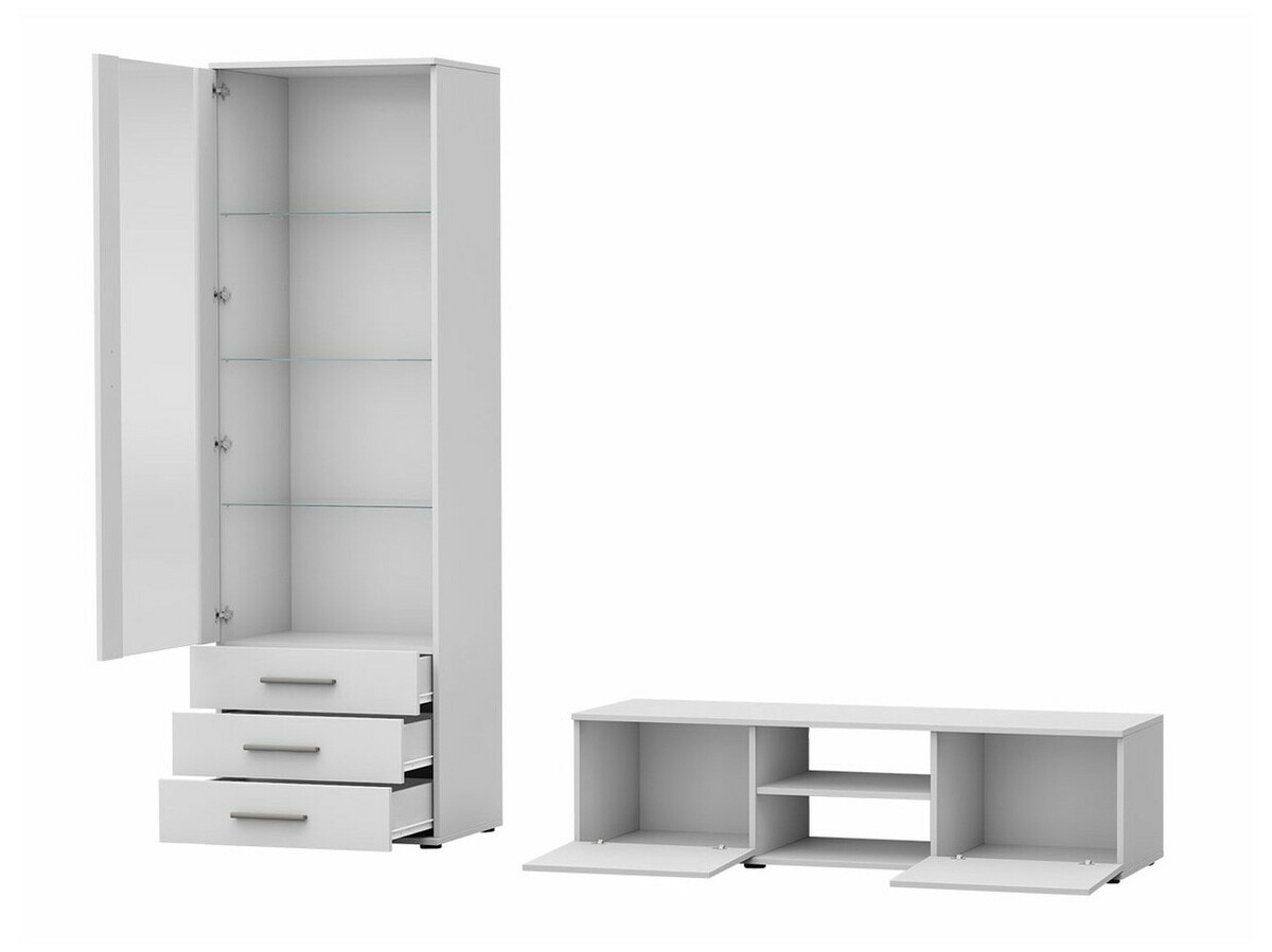 Woonkamerset Tornola 110 (Wit + Glanzend wit)