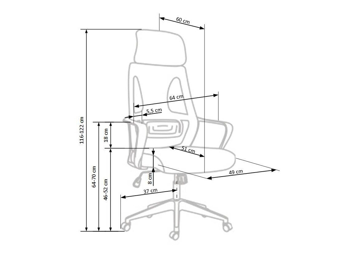 Bureaustoel Houston 1080 (Zwart + Grijs)