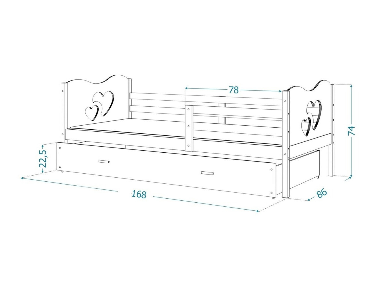 Bed Aurora 162 (Wit)