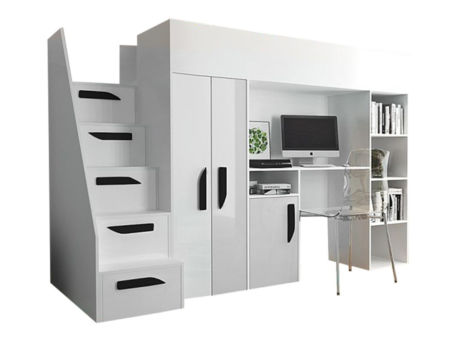 Hoogslapers Hartford 192 (Wit + Glanzend wit + Glanzend zwart)