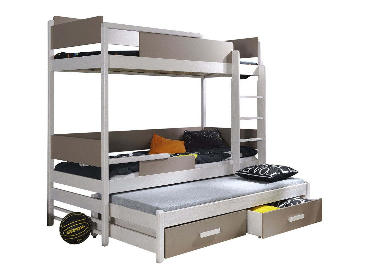 Stapelbed Henderson 114 (Wit + Truffel)