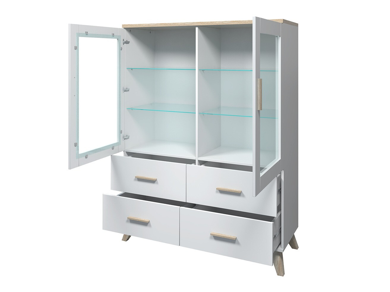 Woonkamerset Larfloi 113 (Wotan eik + Zwart)