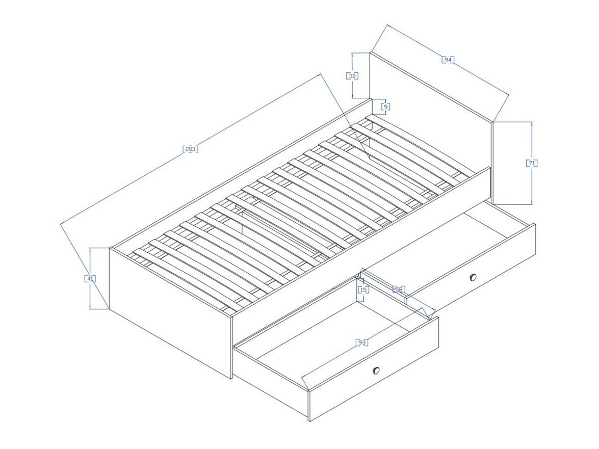Bed Mirelbu 112 (Artisan eiken + Glanzend wit + Grijs)