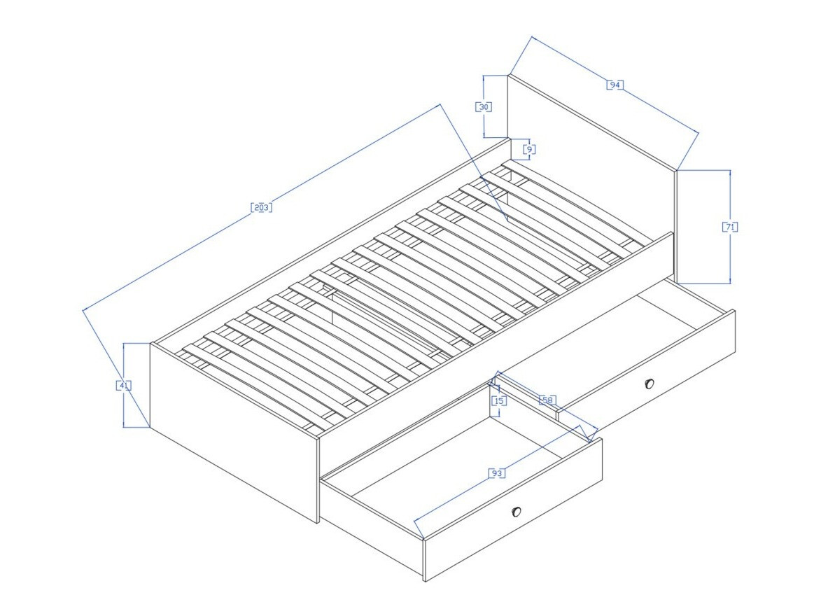 Bed Mirelbu 112 (Artisan eiken + Glanzend wit)