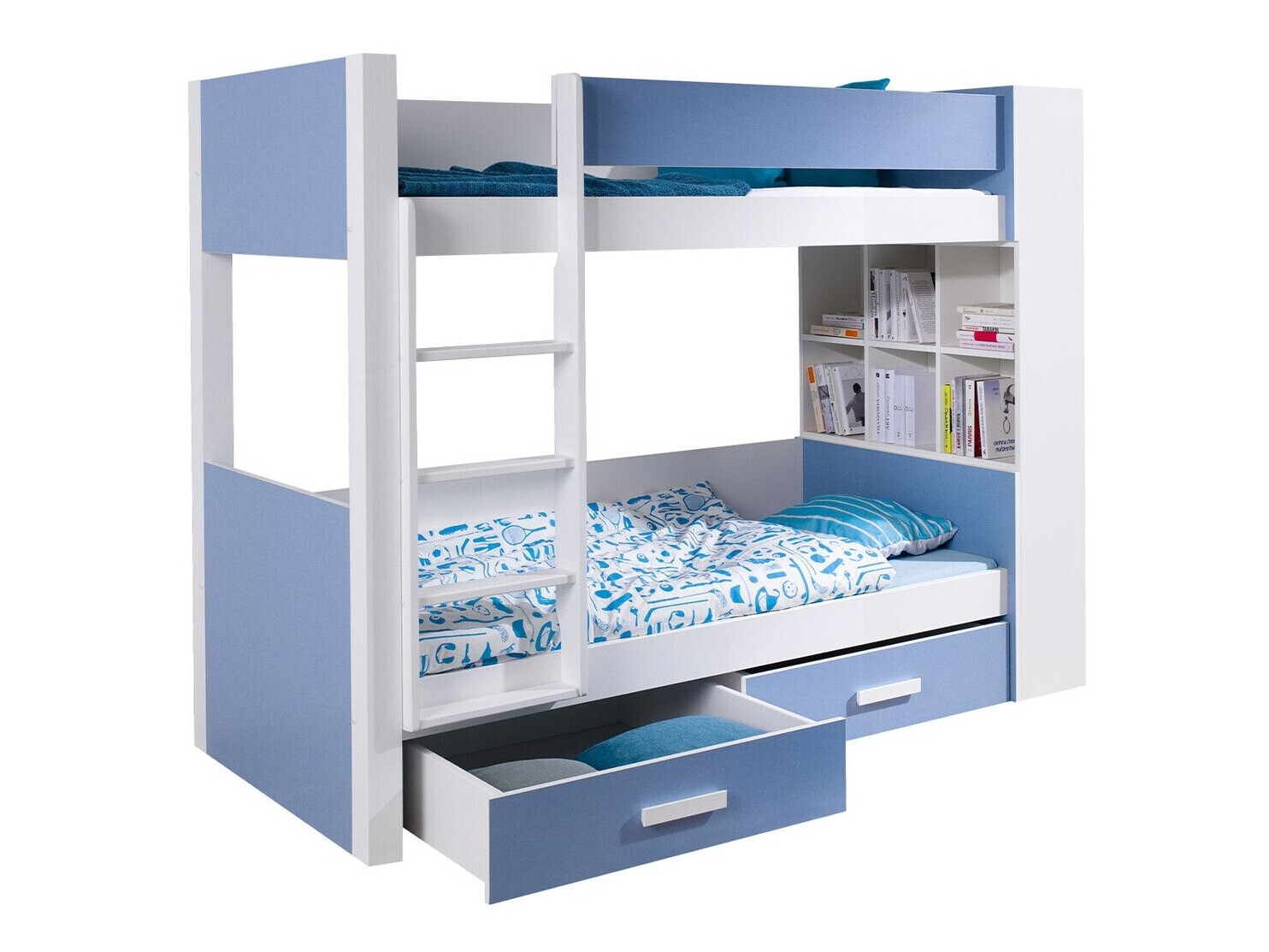 Stapelbed Henderson 141 (Wit + Blauw)