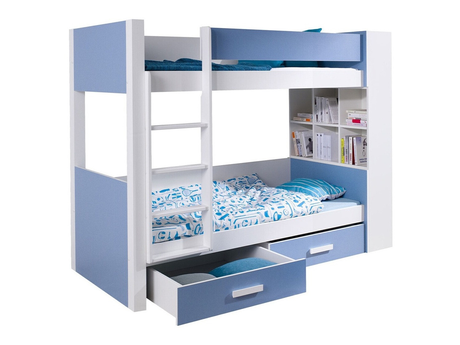 Stapelbed Henderson 142 (Wit + Blauw)