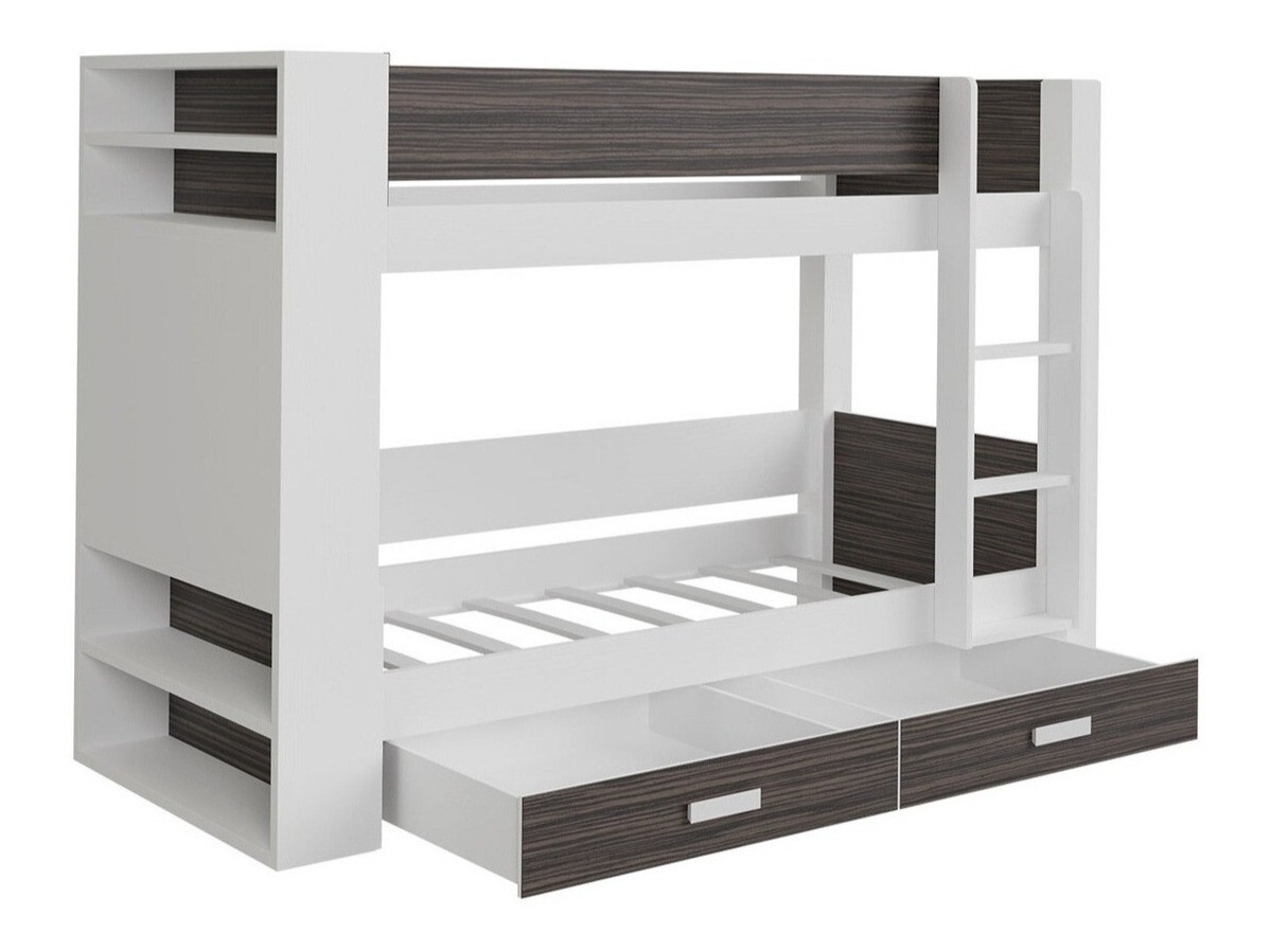 Stapelbed Henderson 142 (Wit + Donker Zebrano)