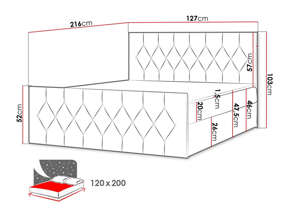 Boxspring Baltimore 161 (Mikrofaza 12)