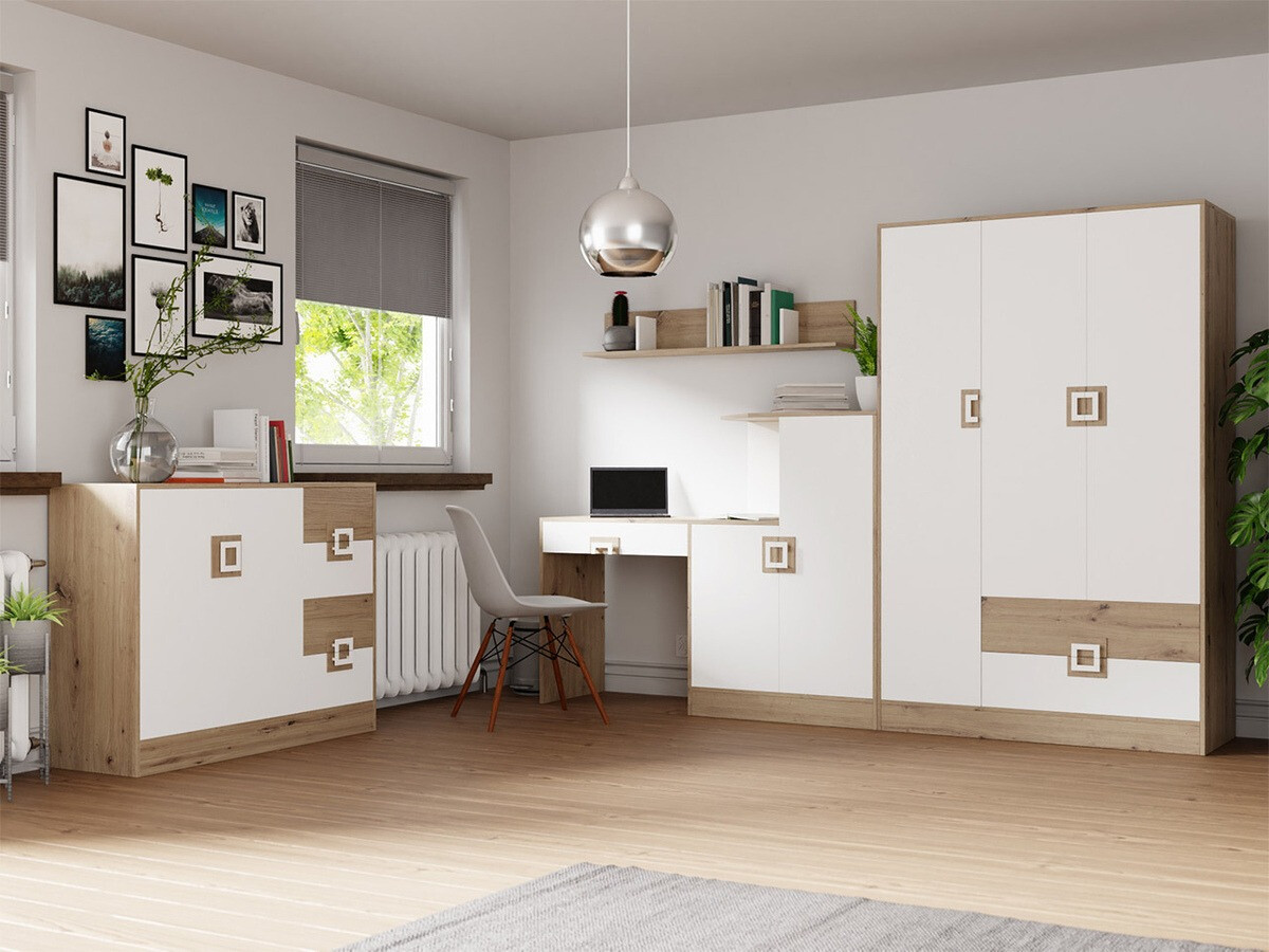 Bureau Tolfere 105 (Licht eiken + Wit)