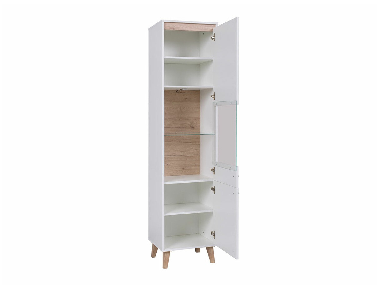 Woonkamerset Delbene 118 (Licht San Remo eiken + Mat wit)