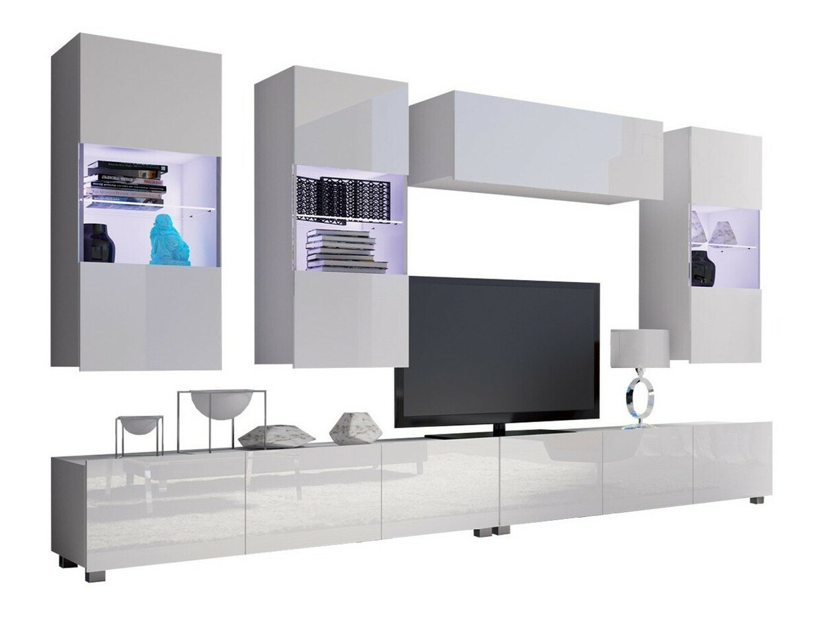 Woonkamerset Tivdalu 109 (Wit + Glanzend wit)