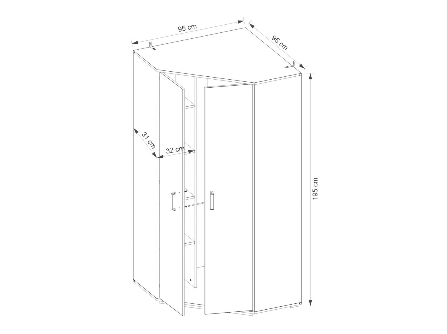 Hoekkledingkast Orlveno 119