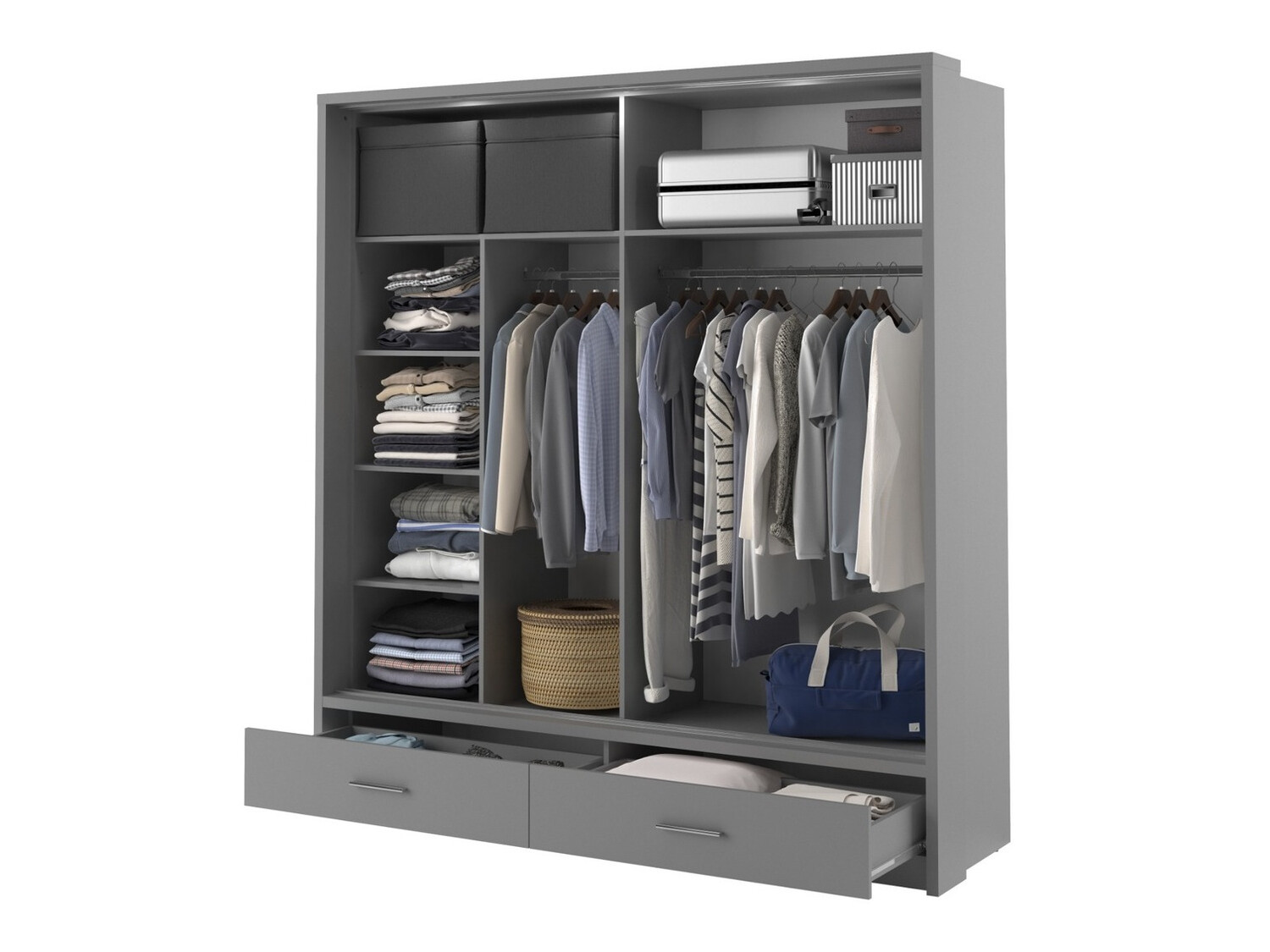Kledingkast Fresno 104 (Grijs)