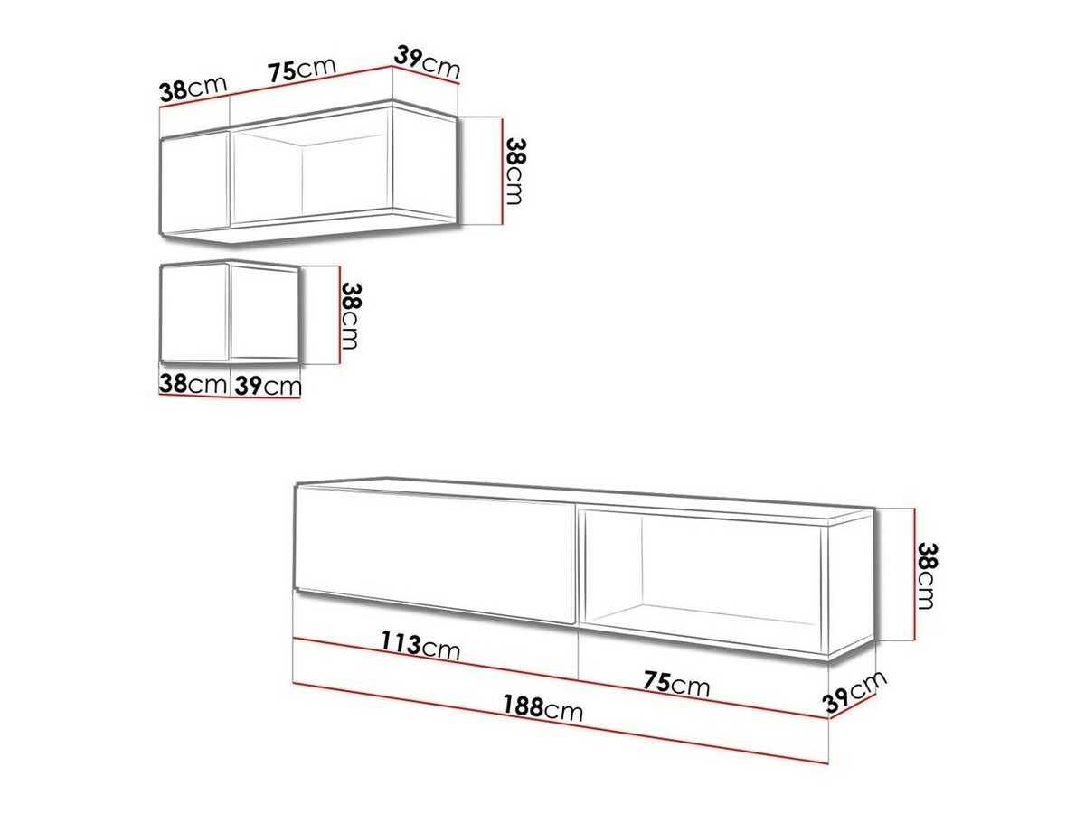 Woonkamerset Corbele 110 (Zwart)