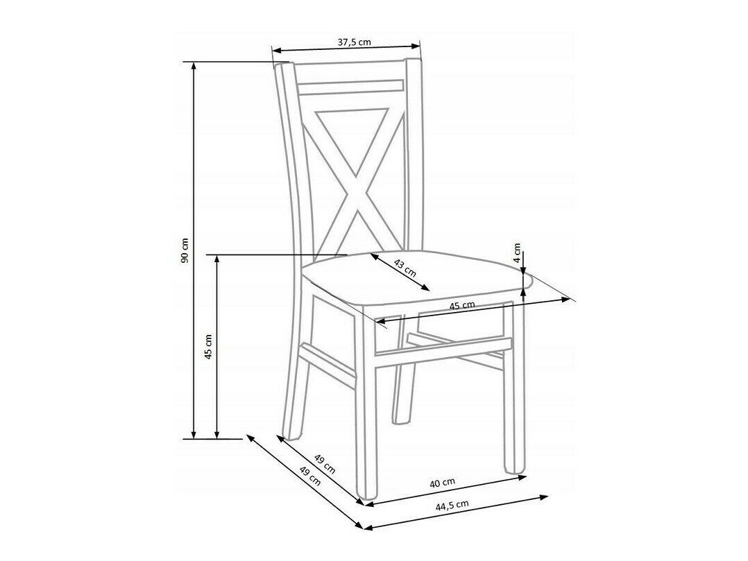 Stoel Houston 593 (Eiken honing + Grijs)