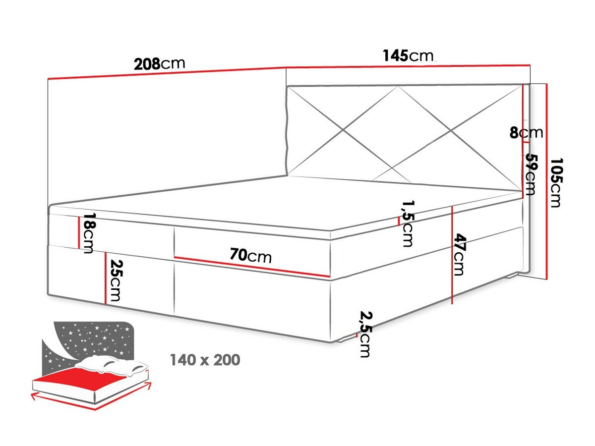 Boxspring Memphis 117 (Rico 18)