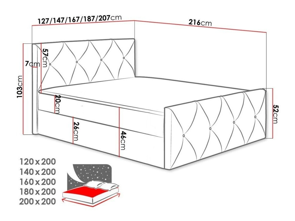 Boxspring Baltimore 150 (Mono 244)